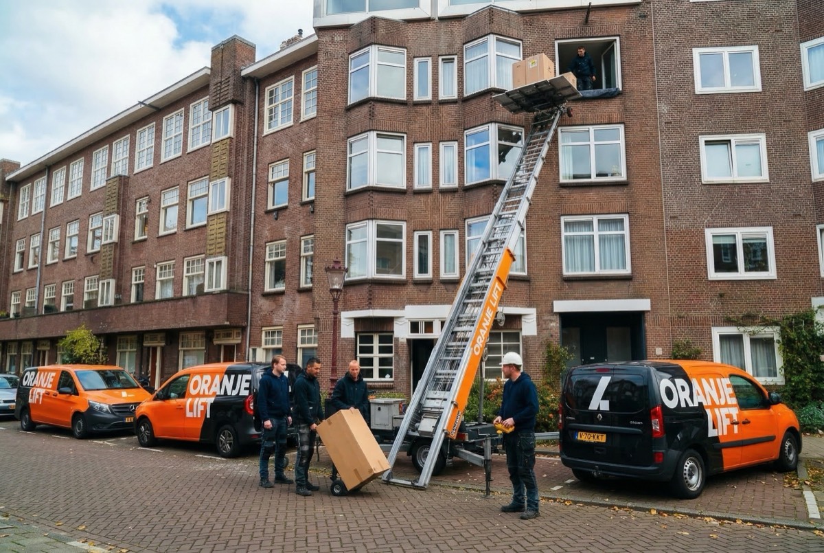 OrangeLift team en verhuisliften in Delft